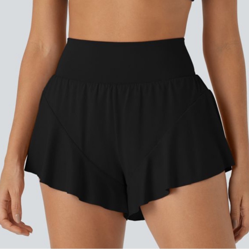 Women's Black High-Waisted Yoga Shorts